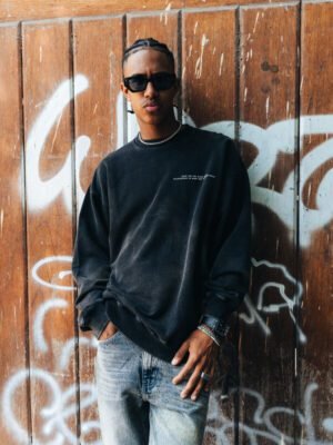 WASHED SWEATSHIRT NEGRO